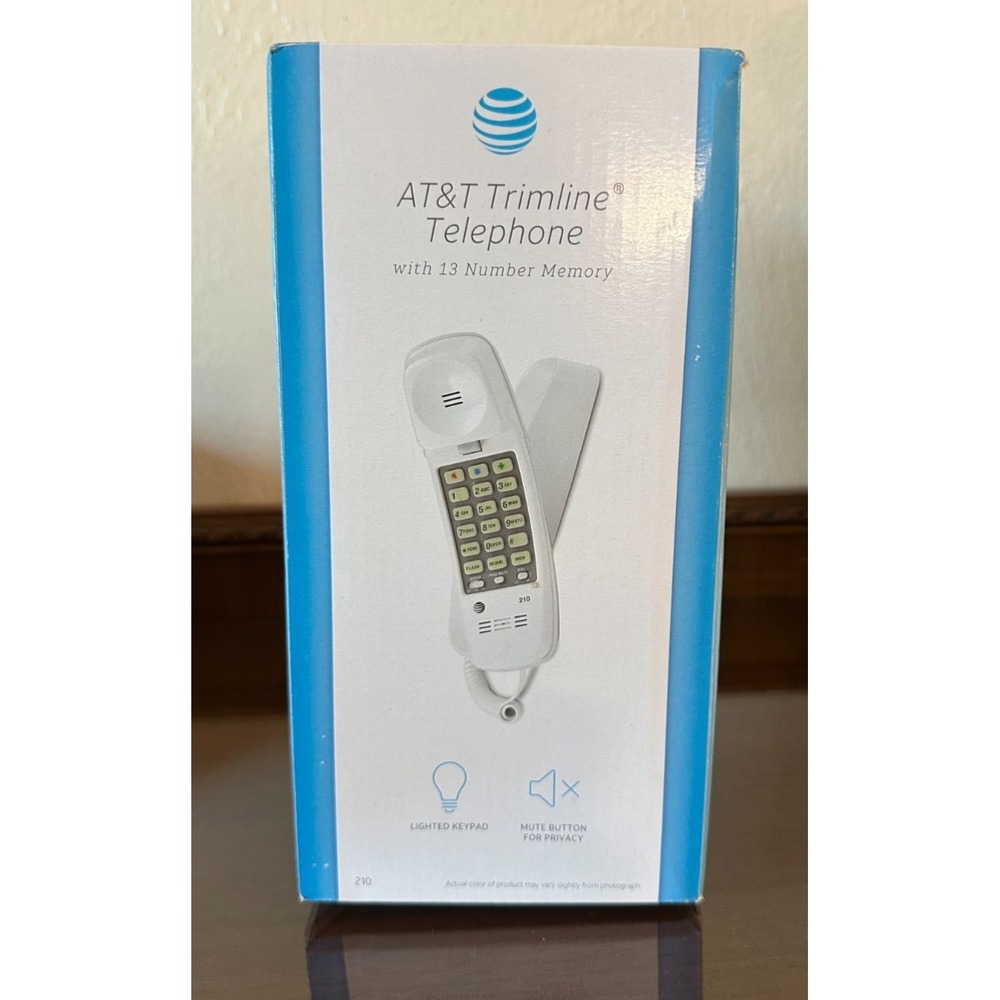 AT&T Trimline Telephone‎ 13 Number Memory Redial Caller ID & Waiting New